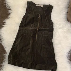 Olive Green Velvet Dress